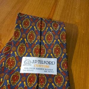 J.P. Tilford Custom Blue and Red Tie